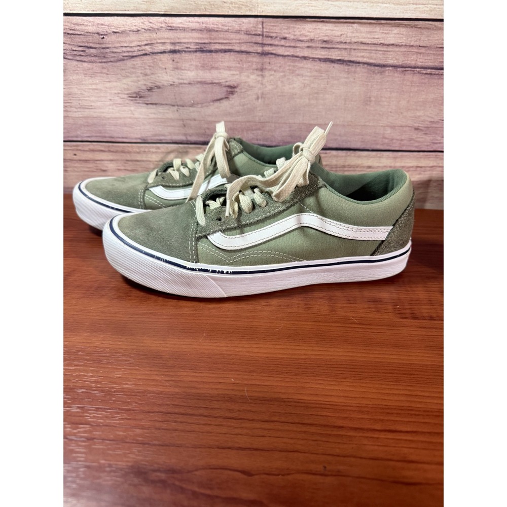 Vans Old Skool Sage Green Suede Canvas Sneakers Mens 6.5 Womens 8 Low Top